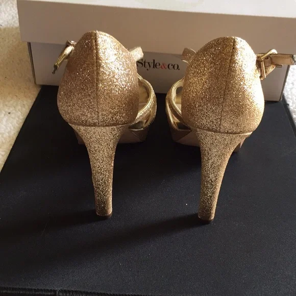 Style & co. Selina gold high heels - Picture 7 of 9
